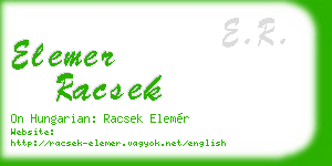 elemer racsek business card